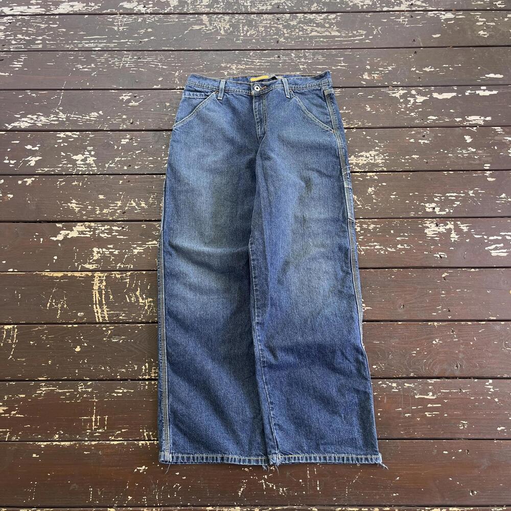 (34x32) Vintage 90s Y2K Levi's Silvertab Carpenter Jeans Baggy Faded Skater JNCO - Picture 2 of 8